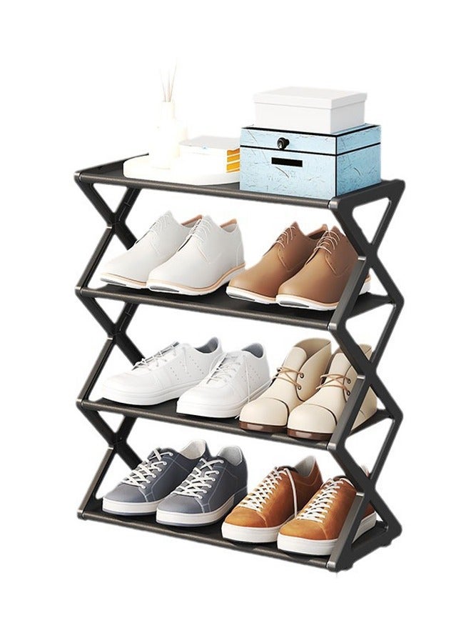 Generic 4-Tier Foldable Shoe Rack - Space-Saving Organizer for Home Closet - Easy Assembly, Adjustable Stylish  - Image 1