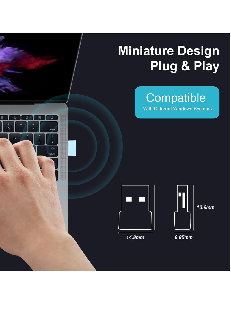 KASTWAVE محول واي فاي USB لأجهزة الكمبيوتر المكتبية، محول واي فاي للكمبيوتر الشخصي بسرعة 150 ميجابت في الثانية وتردد 2.4 جيجاهرتز، دونجل واي فاي بحجم نانو، محول شبكة لاسلكية لأجهزة الكمبيوتر المكتبية والكمبيوتر المحمول، دونجل واي فاي، هوائي واي فاي - Image 3