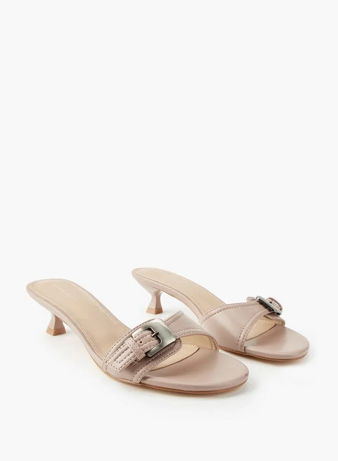 Women's Kitten Heel Slip-On Sandals