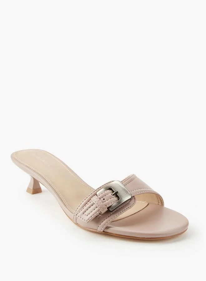 Flora Bella By Shoexpress Women's Kitten Heel Slip-On Sandals