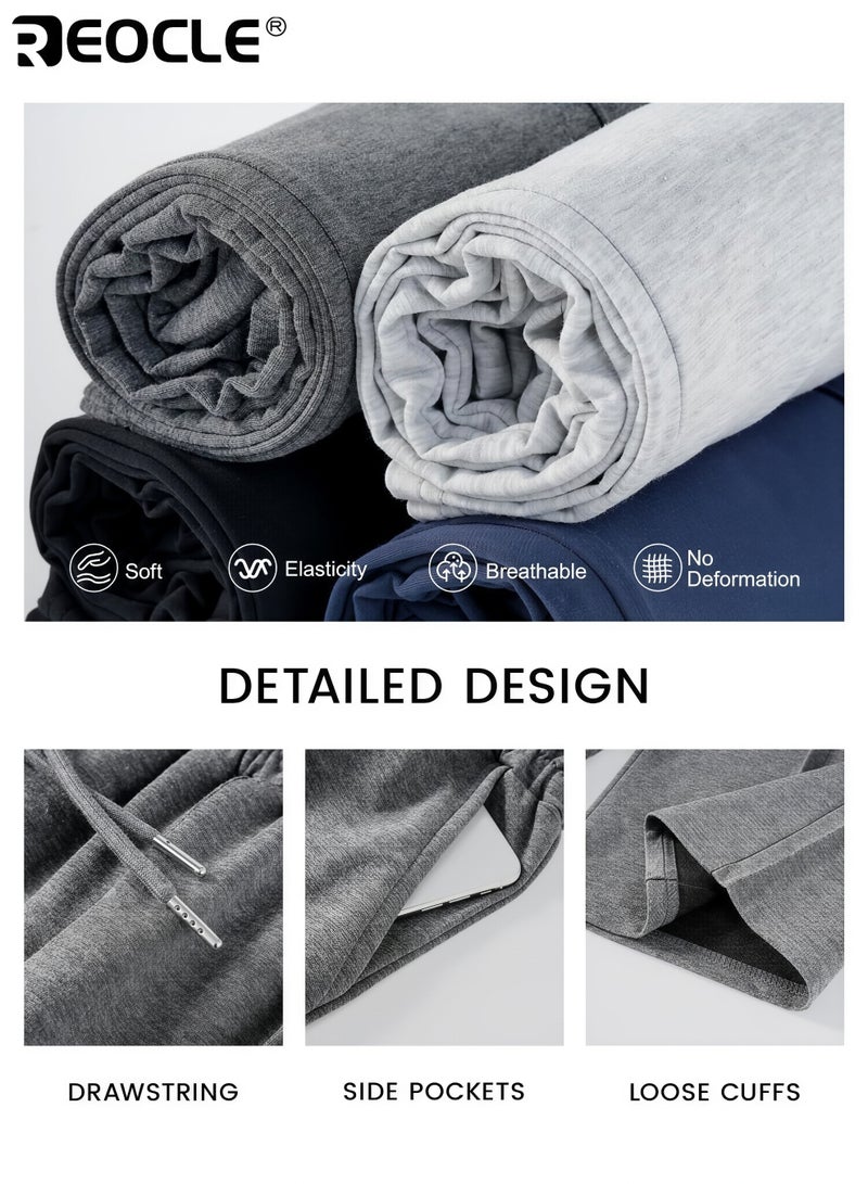 REOCLE Women's Wide Leg Sweatpants High Waisted Baggy Lounge Pants Drawstring Athletic Flared Joggers with Pockets for Yoga Gym Lounge Wear - Image 5