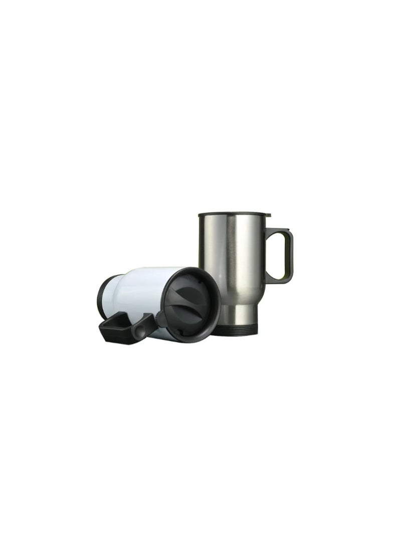 Kalon Stainless Steel Travel Mugs Travel Car Mug Sublimation Double Wall Vacuum  Water Bottle Car steel coffee mugs Set OF 2 SILVER  - Image 5