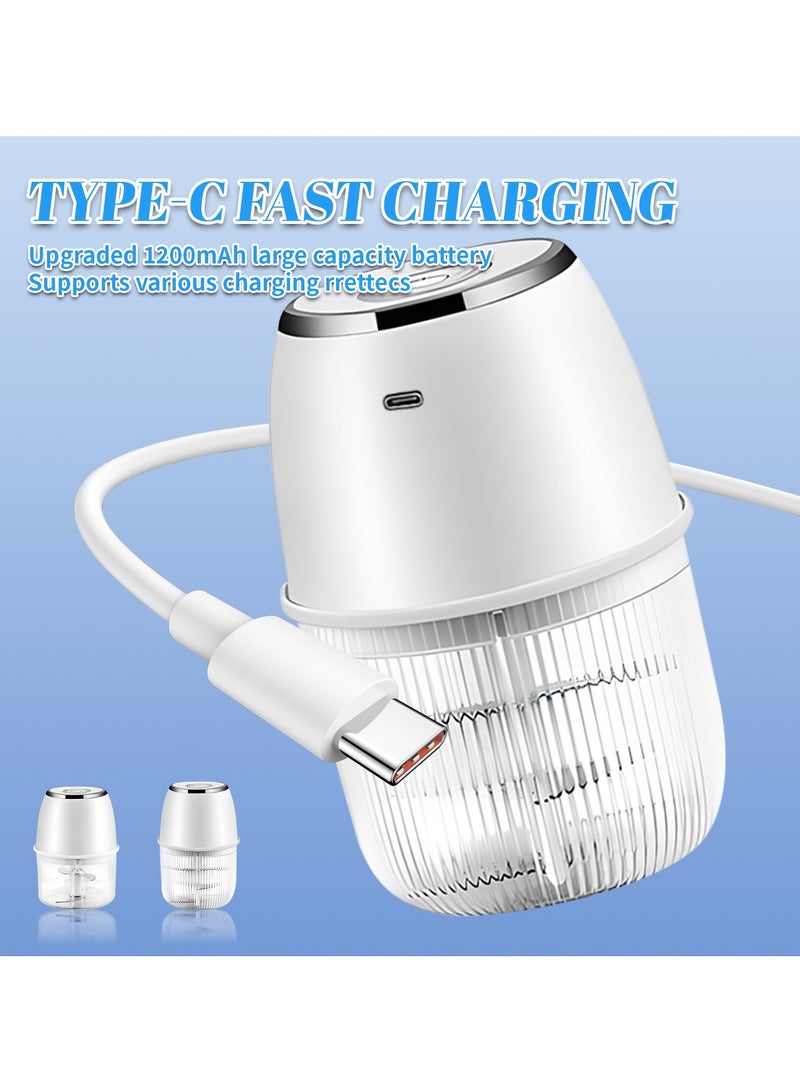 350ML Electric Food Processor, BPA Free Onion Chopper Machine Rechargeable, Meat Mixer With Protective Cover, Kitchen Accessories Easy to Clean For Vegetables, Fruits, Meat, Nuts, Ingredients  - Image 5