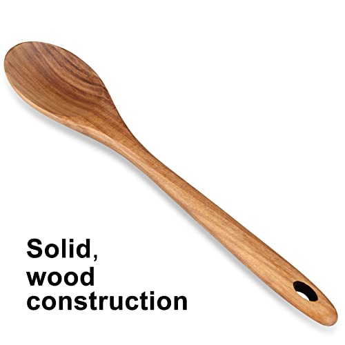 Renawe 14 Inch Large Wooden Spoon for Cooking Utensil Mixing Spoons Baking Serving Wood Spoon Big Non Stick Spatula Long Handle Kitchen Utensils Stirring Cooking Spoon Non Toxic Kitchen Tools Accessories - Image 5