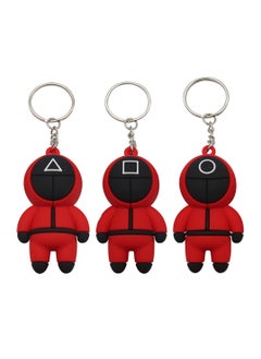 NQOOH Squid Game Keychain Set 4 Pieces Unique Red and Black Designs  - Image 2