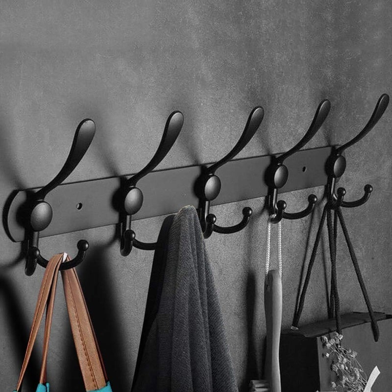 Wall Mounted Coat Hooks - Black (2PCS) - Image 5