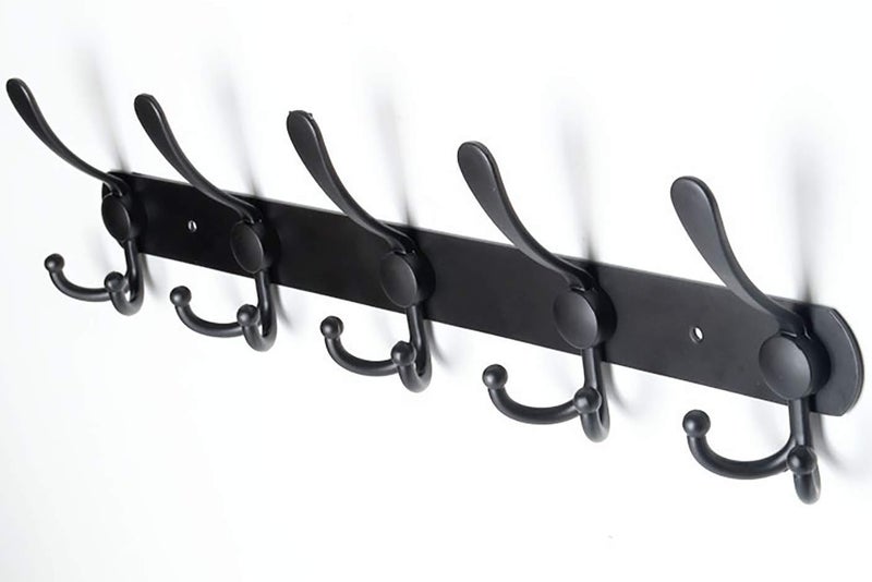 Wall Mounted Coat Hooks - Black (2PCS) - Image 2