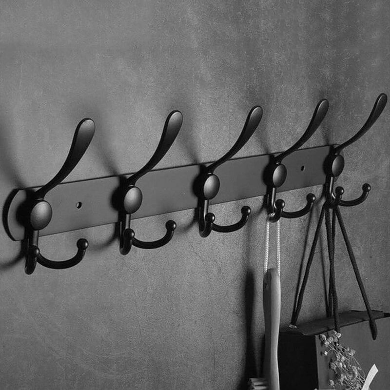 Wall Mounted Coat Hooks - Black (2PCS) - Image 4
