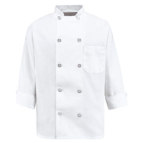 Chef Designs معطف الطهاة للنساء من شيف ديزاينز، أبيض، متوسط - Image 3