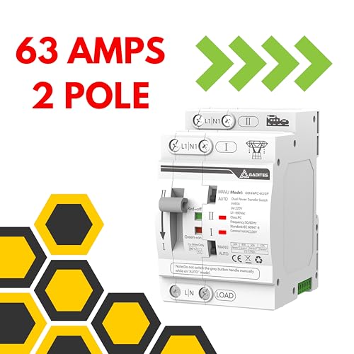 GADITES Latest Dual Power Automatic Control Transfer Switch 230VAC, 63A Changeover Switch (Single Phase) With Dual Socure Auto/Manual Switch (SINGLE PHASE) - Image 5