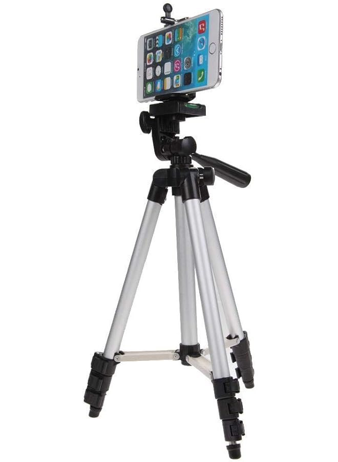 كول بيبي حامل ثلاثي القوائم احترافي للكاميرا وحامل هاتف لهاتف iPhone وSamsung فضي - Image 2