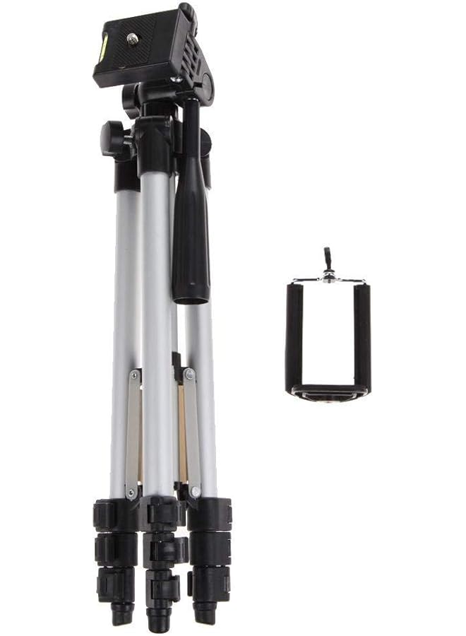 كول بيبي حامل ثلاثي القوائم احترافي للكاميرا وحامل هاتف لهاتف iPhone وSamsung فضي - Image 4