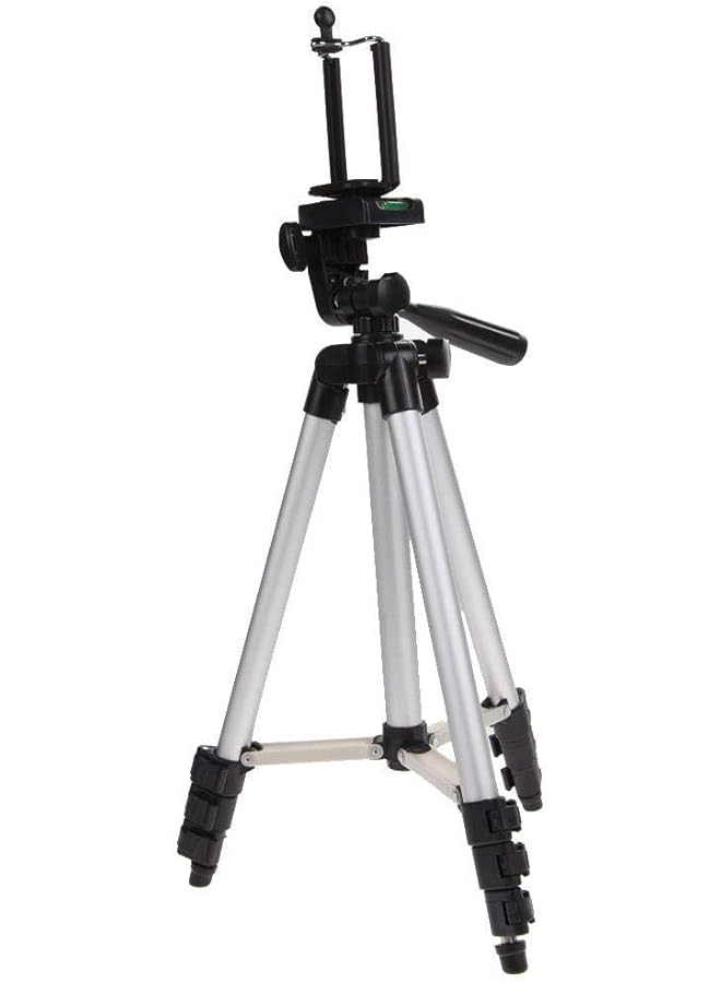 كول بيبي حامل ثلاثي القوائم احترافي للكاميرا وحامل هاتف لهاتف iPhone وSamsung فضي - Image 1