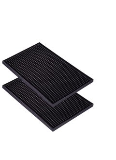 Bar Mat for Cocktail and Coffee Bar 12" x 18" Rubber Bar Service Spill Mat for Cocktail Bartender Set of 2 Coffee Bar or Countertop Mats Glass Drying Mat