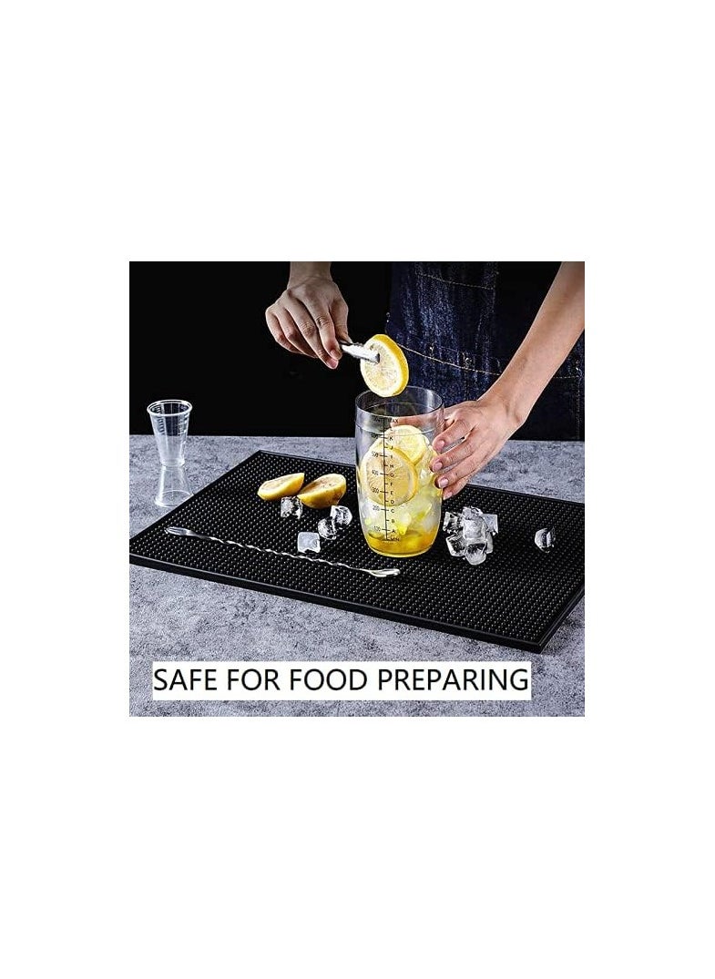 Generic - Bar Mat for Cocktail and Coffee Bar 12" x 18" Rubber Bar Service Spill Mat for Cocktail Bartender Set of 2 Coffee Bar or Countertop Mats Glass Drying Mat - Image 1