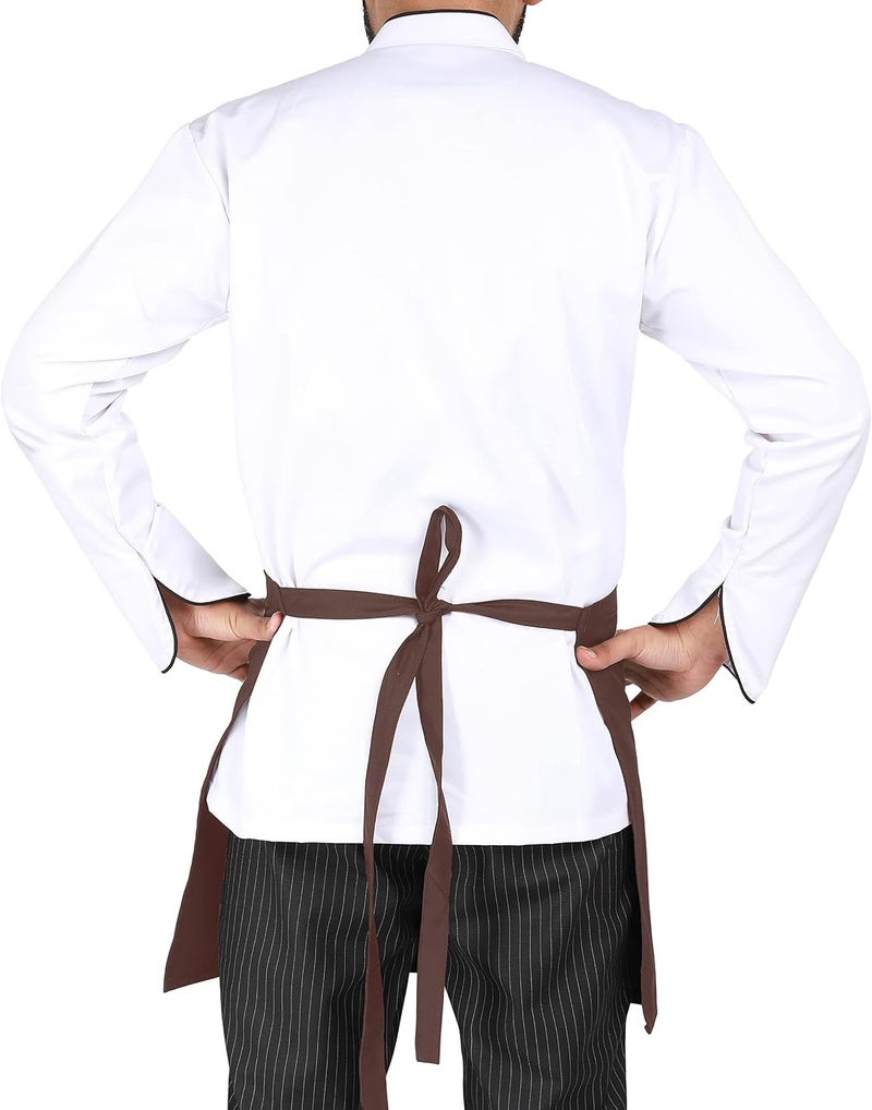 YANEK Kitchen Short Apron | Unisex | Chef Kitchen Adjustable Bib Apron with Pockets & Adjustable Tie Rope | For Home, Restaurant, Café, Hotel, Bakery, Salon - Image 1