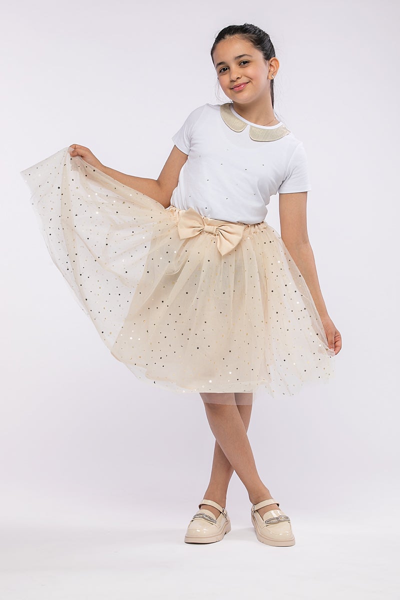 RINA Gold Garden  Midi Skirt - Image 1