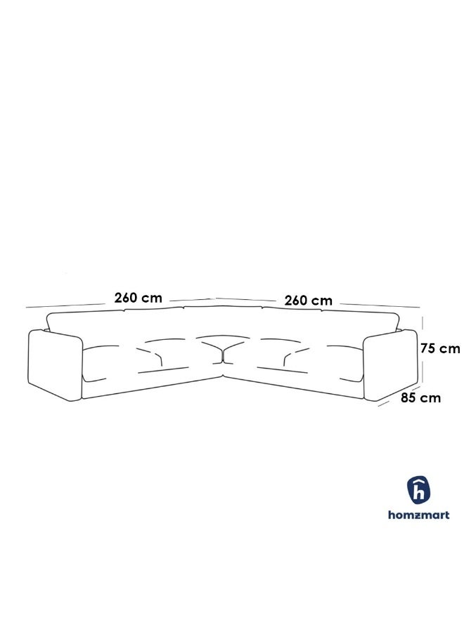 هومزمارت كنبة زاوية خشب سويدي و كتان - رمادي - Image 2