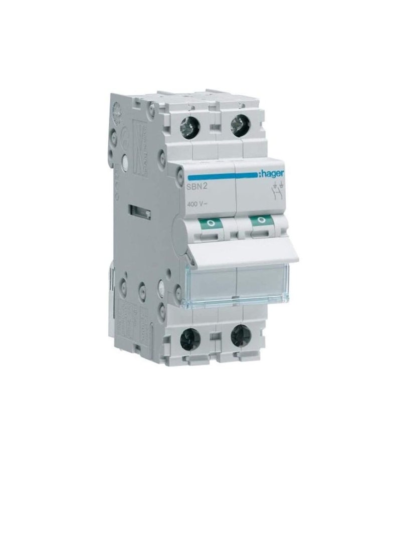 Hager HAGER Earth Leakage Circuit Breaker ELCB 25A 2P 100MA RCCB CEC226J  - Image 1