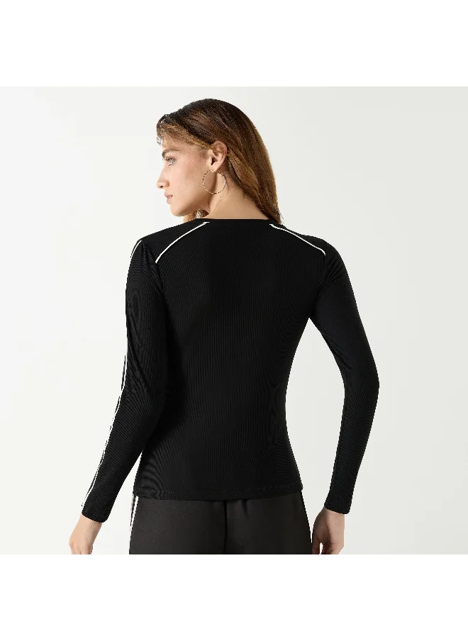 2Xtremz 2Xtremz Ribbed Sweater with Piping Detail and Long Sleeves