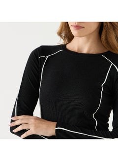 2Xtremz 2Xtremz Ribbed Sweater with Piping Detail and Long Sleeves  - Image 1