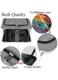 Kienlix Kienlix Underbed Storage Box 33L Nylon PVC Transparent Moisture Proof 44 x 31 x 24 cm Grey Pack of 2  - Image 4
