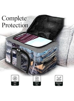 Kienlix Kienlix Underbed Storage Box 33L Nylon PVC Transparent Moisture Proof 44 x 31 x 24 cm Grey Pack of 2  - Image 5