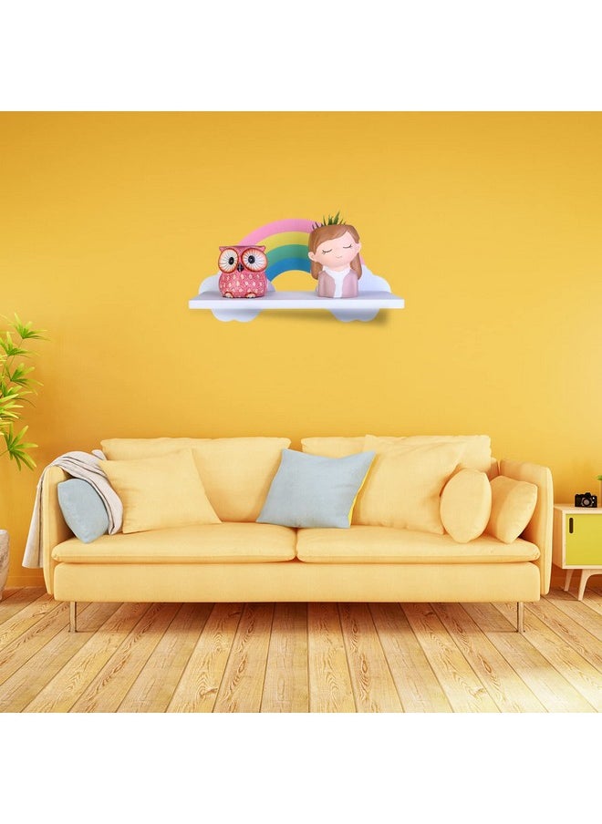 Haomian - Kids Nursery Room Rainbow Shelves Cloud Wall Shelf For Kids' Room Wooden Cloud Shelf Nursery Cloud Decor Floating Cloud Shelf For Bathroom Living Room Bedroom Baby Room Nursery - Image 1