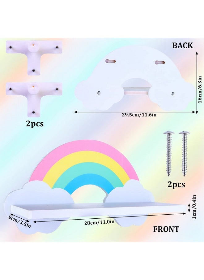 Haomian - Kids Nursery Room Rainbow Shelves Cloud Wall Shelf For Kids' Room Wooden Cloud Shelf Nursery Cloud Decor Floating Cloud Shelf For Bathroom Living Room Bedroom Baby Room Nursery - Image 1