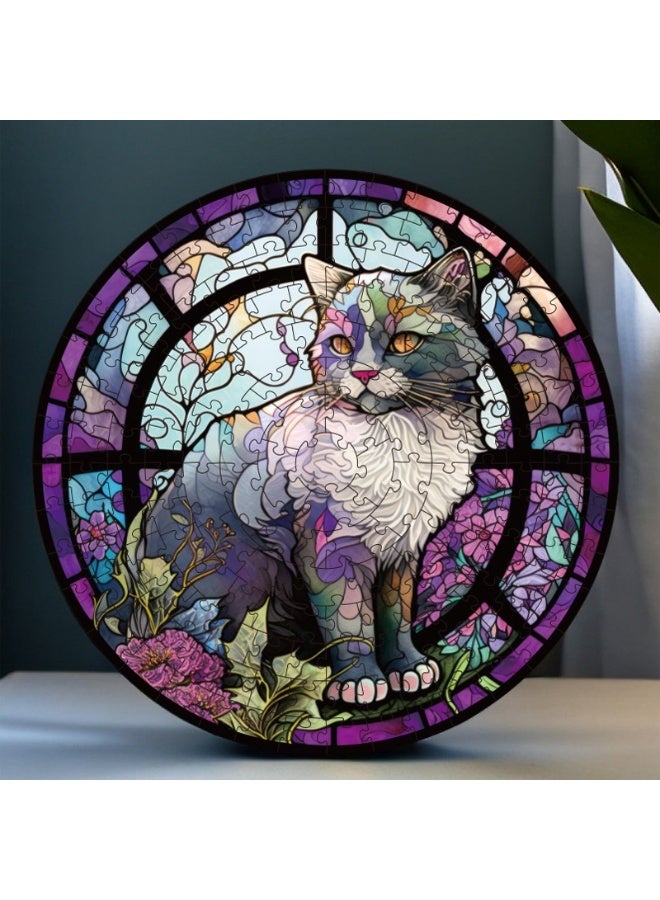 Mini Blue Cardstock Round Puzzle - Creative Toy Suitable for Both Adults and Children - Image 5