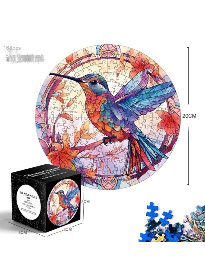 Mini Blue Cardstock Round Puzzle - Creative Toy Suitable for Both Adults and Children - Image 1