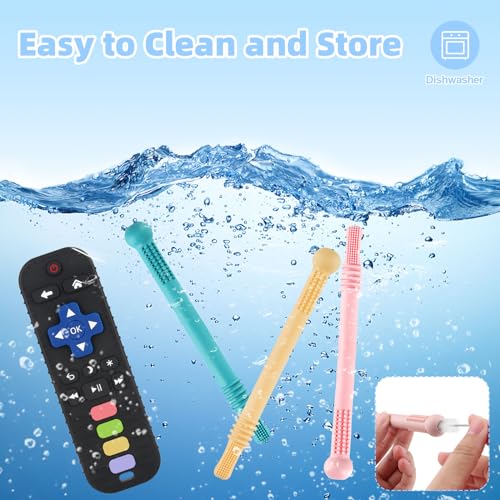 Yinghezu Teething Toys for Babies 0-6 6-12 12-18 Months Bpa Free Teething Sticks and Remote Teether for Babies Baby Sensory Chew Toys for Infants 0-18 Months - Image 3