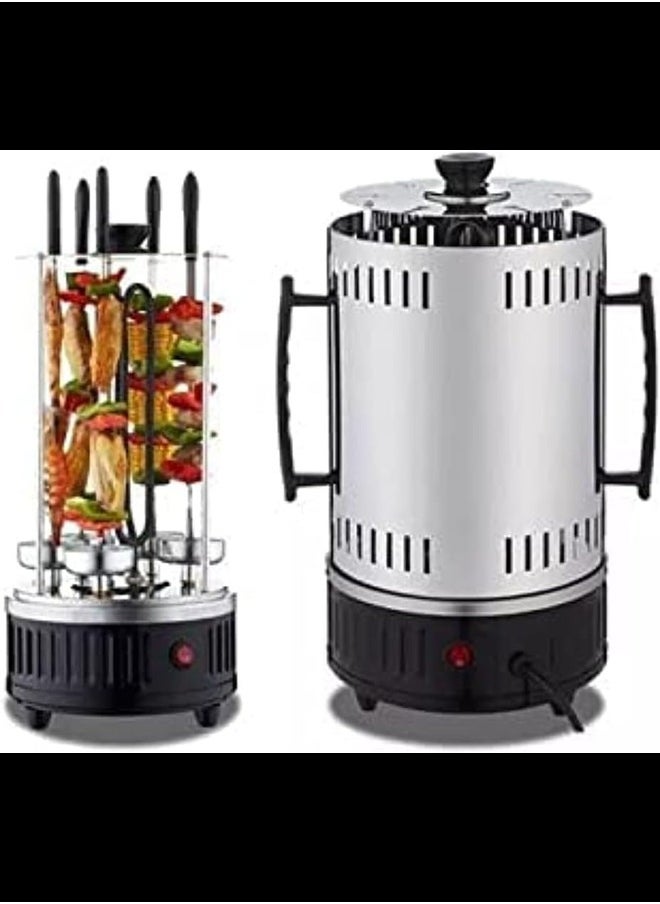Electric Grill Indoor Barbecue 360 degree BBQ Grill Machine Automatic Timing Rotating Grill Spiral for Household Party 9 Long Skewers Grill Fork