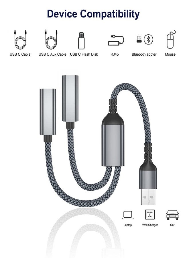 Elebase USB Male to Double USB C Female Adapter, Type A Charging Cable Double Two Splitter for MagSafe, Apple Watch iWatch Series 7, AirPods, iPhone 15 14 13 12 Pro Max SE, iPad 8, 9, 10, Air 4 5, - Image 4