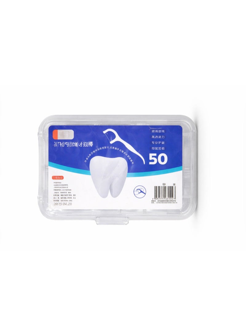 Medical dental floss for easy removal of food debris and maintenance of oral hygiene – a set of 50 practical and easy-to-use pieces. - Image 1