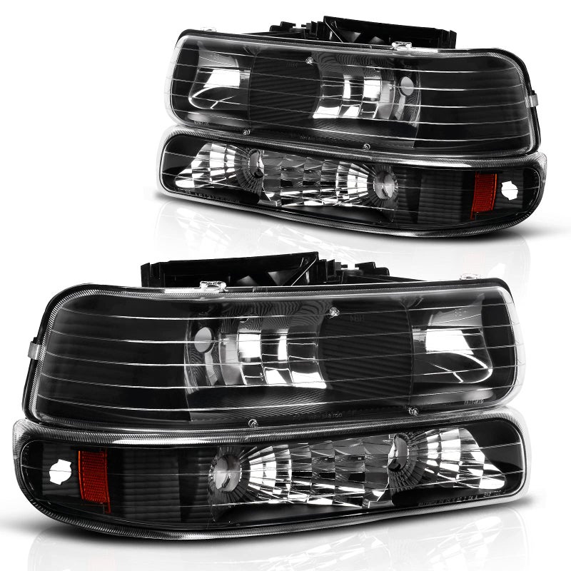 DWVO Headlight Assembly Compatible with 99-02 Chevy Silverado 1500 2500/01-02 Chevy Silverado 1500HD 2500HD 3500/00-06 Chevy Tahoe Suburban 1500 2500 with Bumper Lights - Image 5
