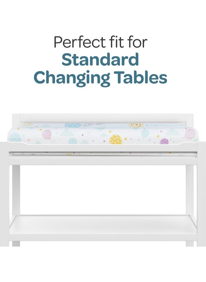 Moon Contoured Foam Waterproof Diaper Changing Pad For Newborn And Infant Fits All Standard Changing Tables Or Dresser Tops - Flying Rabbits - Image 3