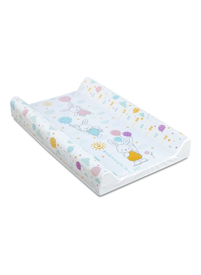 Moon Contoured Foam Waterproof Diaper Changing Pad For Newborn And Infant Fits All Standard Changing Tables Or Dresser Tops - Flying Rabbits - Image 1