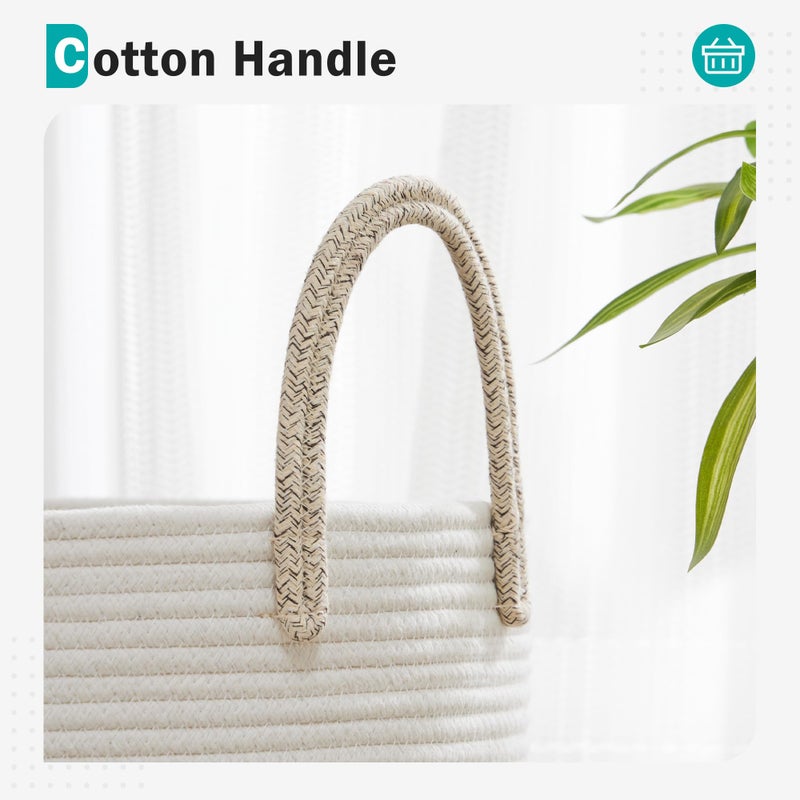 YOUDENOVA Cotton Rope Laundry Basket by YOUDENOVA, 58L Woven Collapsible Laundry Hamper, Clothes Hamper with Reinforced Handles in the Laundry Room, Bedroom, Bathroom, Brown - Image 5