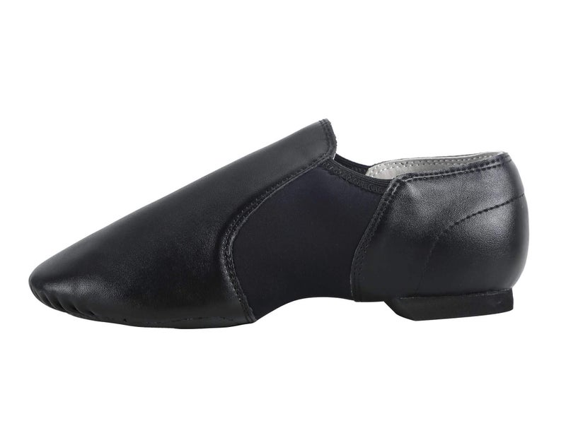 Dynadans Unisex PU Leather Upper Slip-on Jazz Shoe with Arch Insert for Women and Men's Dance Shoes-Black-5M - Image 4