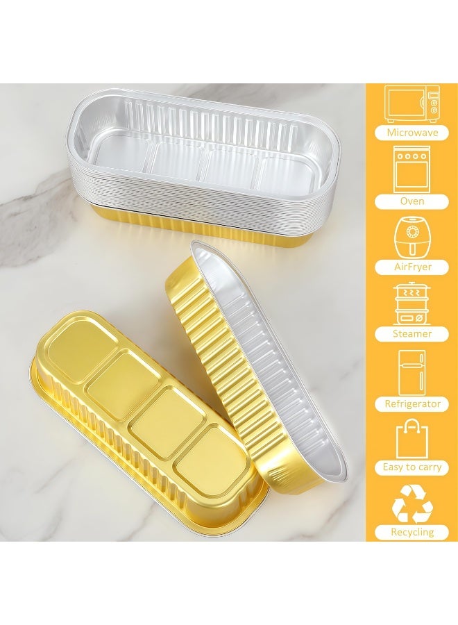 100 Pack Mini Loaf Pans with Lids and Spoons Sealing Sticker, 6.8oz Mini Cake Pans for Baking, Disposable Aluminum Foil Loaf Pans, Loaf Baking Pans, Small Cake Containers With Lids - Image 4
