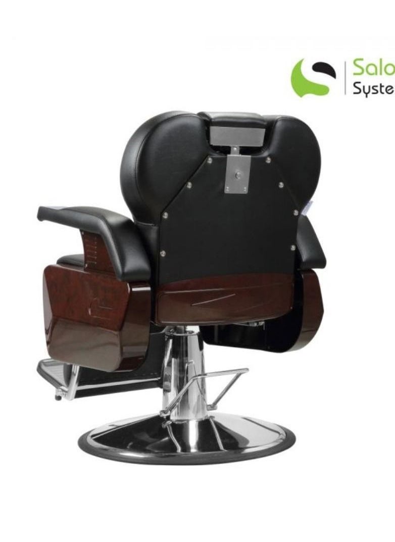 Salon System - High quality leather men's barber chair Leather Black 50 cm - Image 1