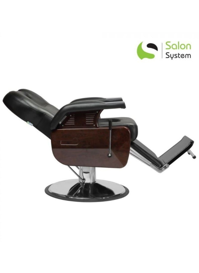 Salon System - High quality leather men's barber chair Leather Black 50 cm - Image 1