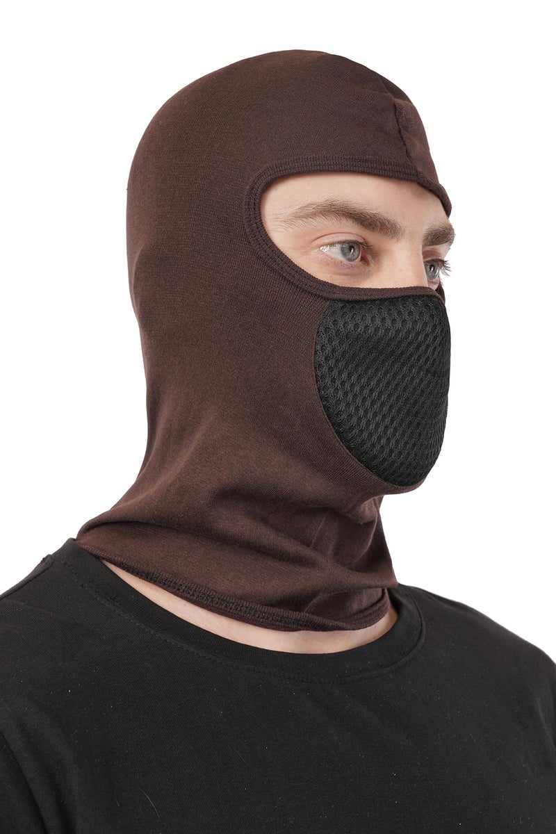 PrimeBox Helmet Face Mask Full Cover Bike Riding Cotton Anti-Dust Protection Neck Gaiter Stylish Black Biker Mask Pack of 1 Balaclava for Men - Image 2