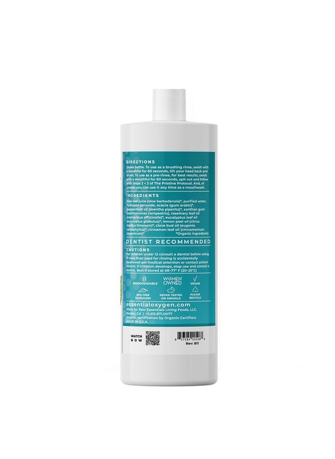 Essential Oxygen Essential Oxygen Certified BR Organic Brushing Rinse, All Natural Mouthwash for Whiter Teeth, Fresher Breath, and Happier Gums, Alcohol-Free Oral Care, Peppermint, 32 Ounce  - Image 3