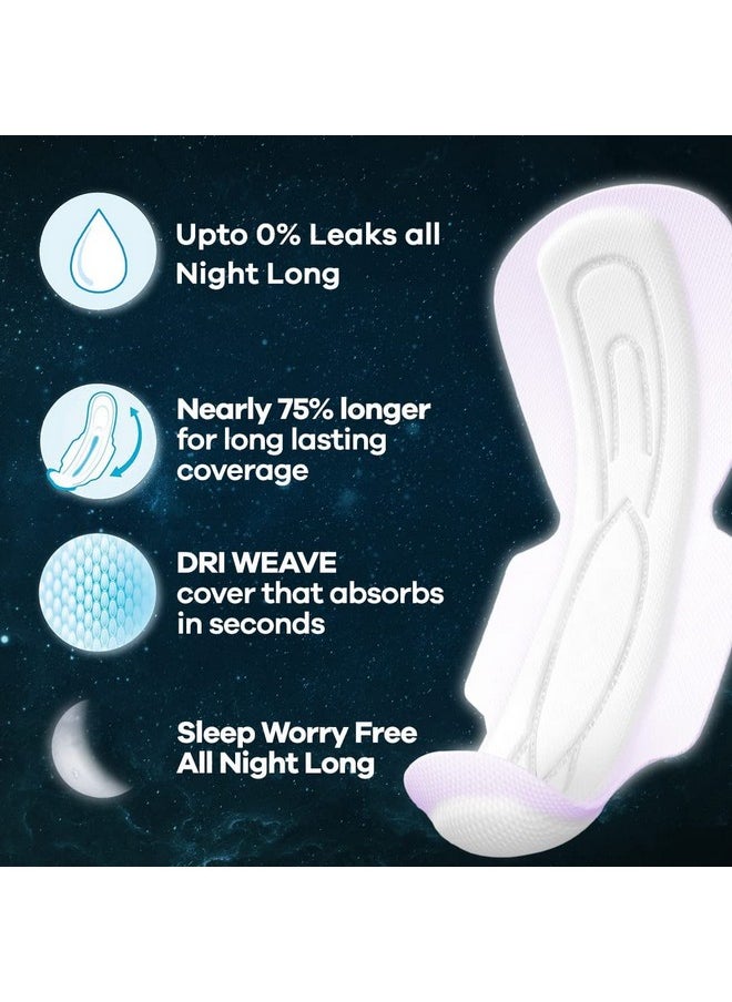 Whisper Bindazzz Nights Sanitary Pads, 10 Xxxl Pads, Upto 0% Leaks All Night Long, For Heavy Flow, 75% Longer & Wider Back, Comfortable Cushiony Soft Wings, Disposable Wrapper  - Image 5