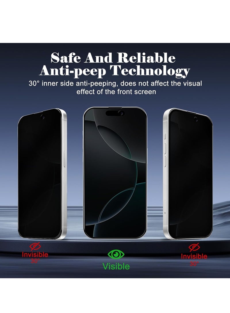2 pcs Tempered Glass Compatible with iPhone 16 Pro Max Privacy Screen Protector [Anti-Spy] [Anti-Scratch] [9H Hardness] Tempered Glass for iPhone 16 Pro Max 6.9-Inch  - Image 3