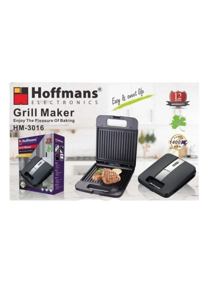 Hoffman's Appliance شواية كهربائية هوفمانز، ١٤٠٠ واط، HM-٣٠١٦ - أسود وفضي  - Image 1