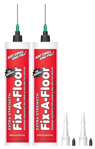 Fix-A-Floor The Original Fix-A-Floor Loose Tile Repair Adhesive PRO Pack! Includes a Micro Syringe Injector and Two Drill Bits -Tile, Porcelain, Ceramic, Marble, Stone, Wood Floor. Pack of 2 - Image 1