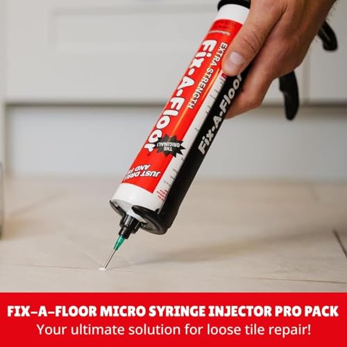 Fix-A-Floor The Original Fix-A-Floor Loose Tile Repair Adhesive PRO Pack! Includes a Micro Syringe Injector and Two Drill Bits -Tile, Porcelain, Ceramic, Marble, Stone, Wood Floor. Pack of 2 - Image 5